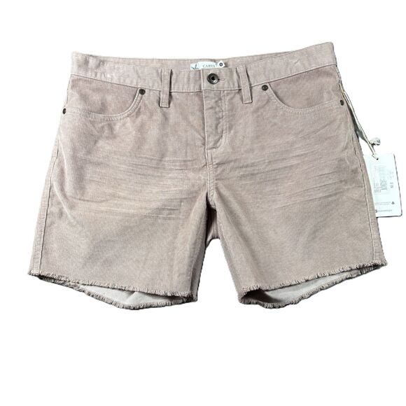 Carve Designs NWT New Oahu 6" Shorts Corduroy Frayed Hem Fawn Size 6 J148 - Picture 1 of 9